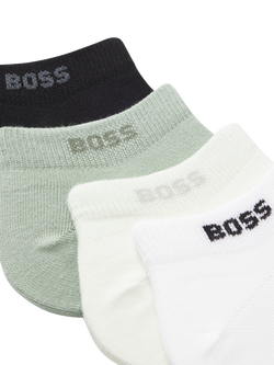 BOSS Cotton Blend Logo Trainer Socks, Pack of 5, Pale Green/Multi - view 2, Pale Green/Multi