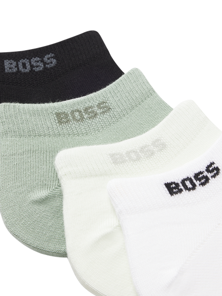 BOSS Cotton Blend Logo Trainer Socks, Pack of 5, Pale Green/Multi - view 2, Pale Green/Multi
