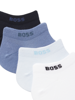 BOSS Cotton Blend Logo Trainer Socks, Pack of 5, Pale Blue/Multi - view 2, Pale Blue/Multi