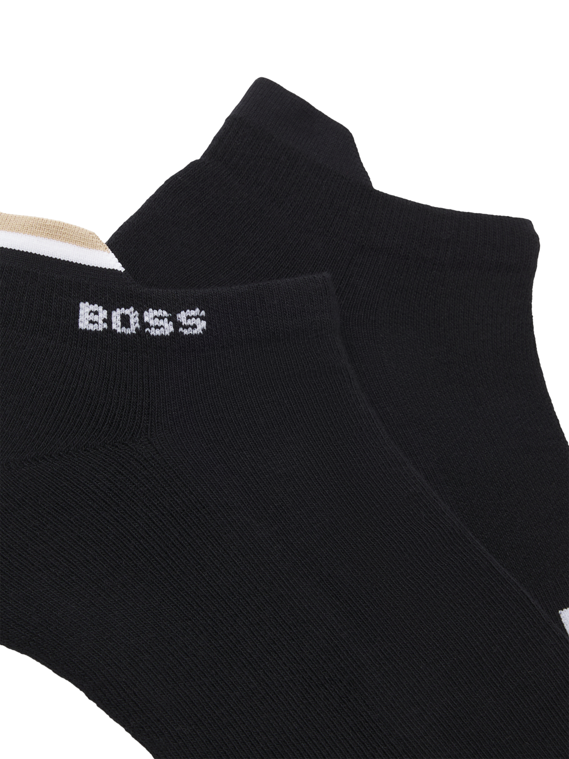 Product image 2 of 3, which shows BOSS Cotton Blend Logo Trainer Socks, Pack of 2, Black, S-M