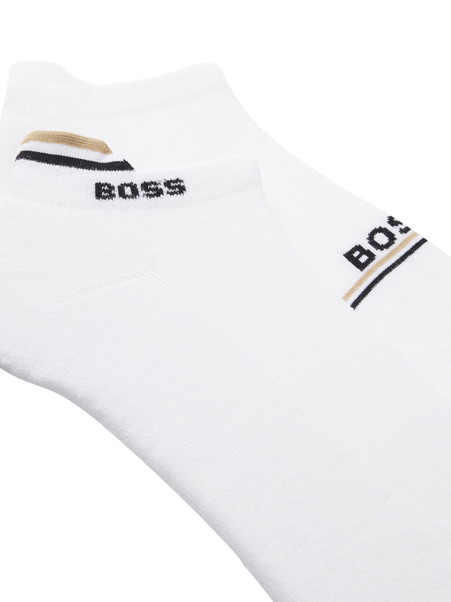 Product image 2 of 3, which shows BOSS Cotton Blend Logo Trainer Socks, Pack of 2, White, S-M