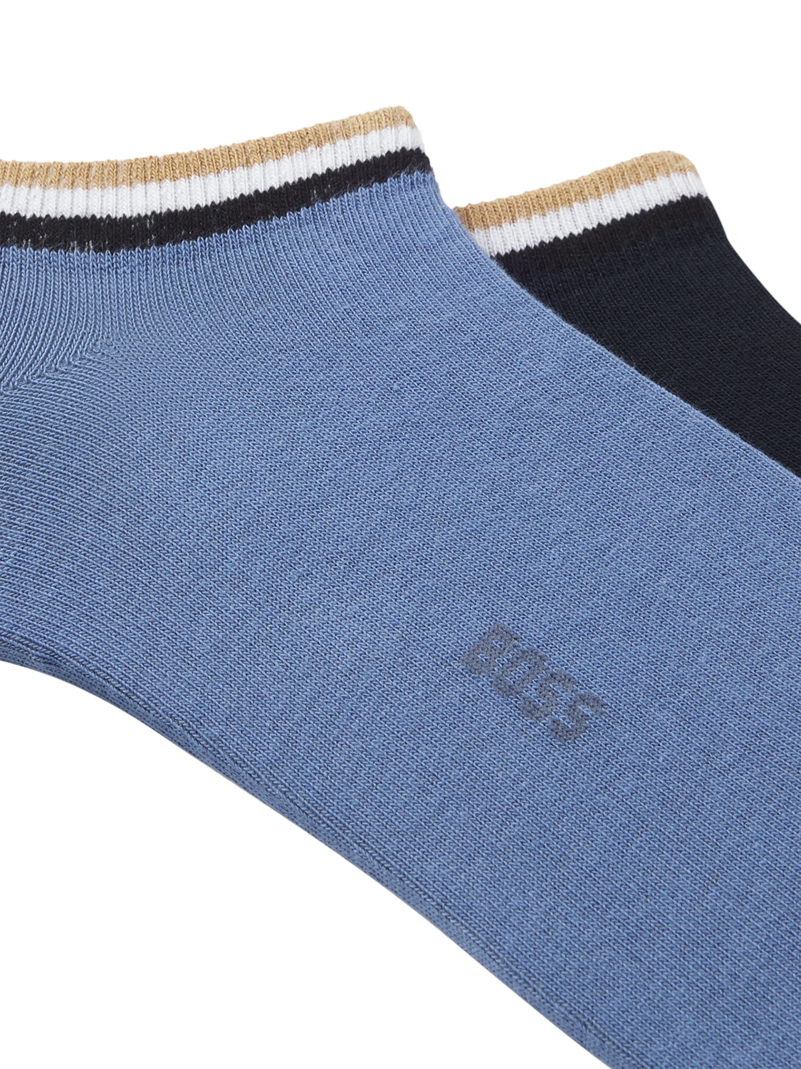 Product image 2 of 3, which shows BOSS Cotton Blend Trainer Socks, Pack of 2, Open Blue, S-M
