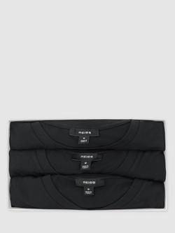 Reiss Bless Cotton Crew Neck T-Shirts, Pack of 3, Black - view 2, Black