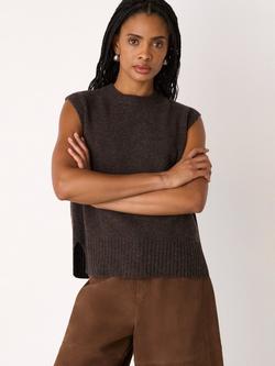 Whistles Pure Wool Sleeveless Tank Top, Brown, Brown