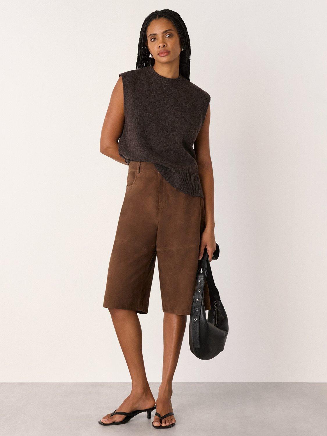 Product image 3 of 5, which shows Whistles Pure Wool Sleeveless Tank Top, Brown, XS