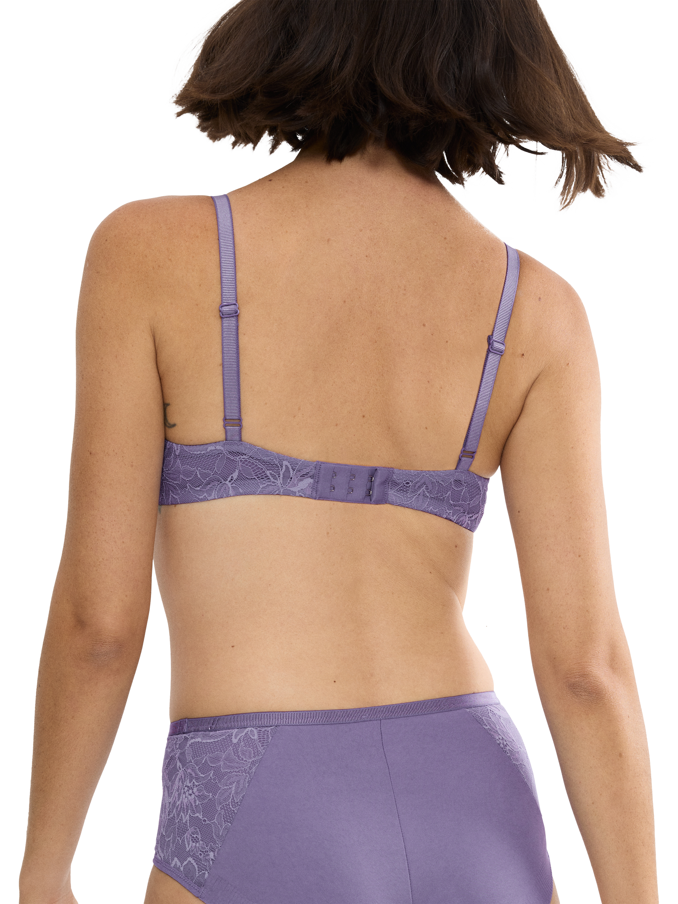 Product image 2 of 5, which shows Triumph Amourette Charm Underwired T-Shirt Bra, Lilac, 32B