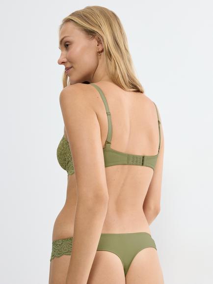 Triumph Amourette Underwired Bra - view 2, Olive Gold