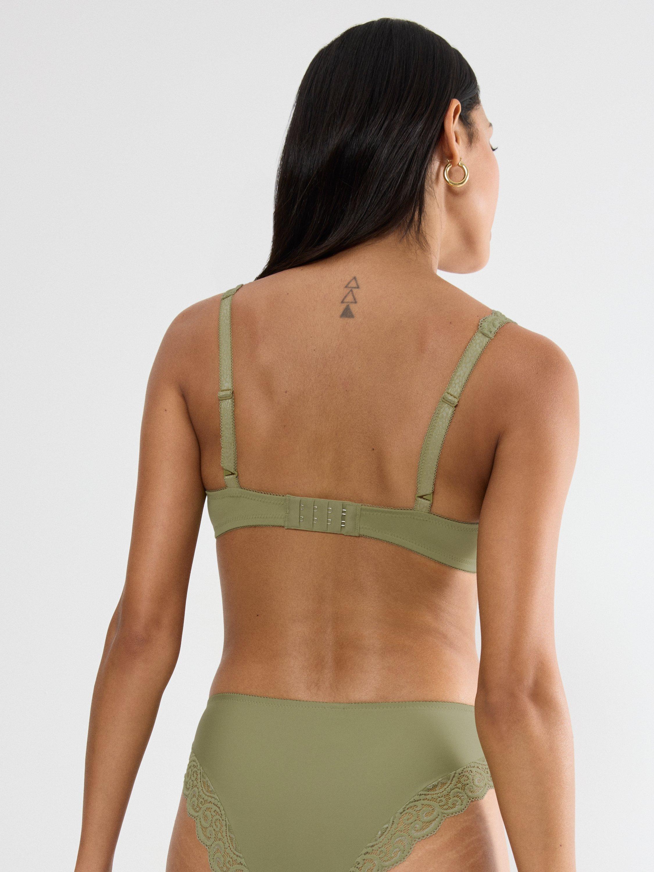 Product image 2 of 3, which shows Triumph Amourette Half Padded Balconette Bra, Olive Gold, 32B