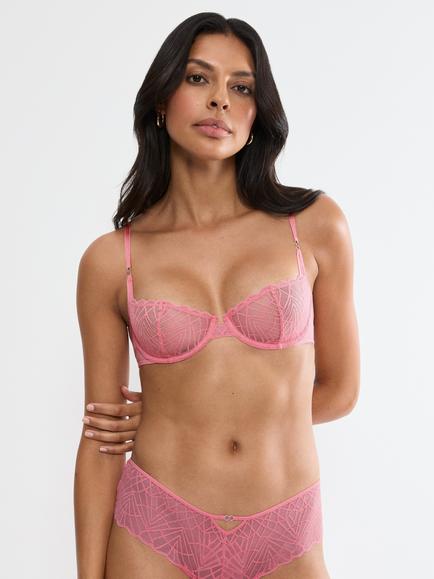 Triumph That Night in Vegas Underwired Non-Padded Balconette Bra, Wild Rose, Wild Rose