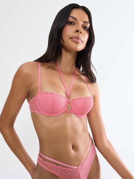 Triumph That Night in Vegas Underwired Padded Balconette Bra, Wild Rose, Wild Rose