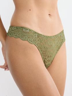 Triumph Amourette Lace Hipster Thong, Olive Gold