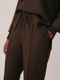 Reiss Petite Bernie Wide Leg Joggers, Chocolate - view 2, Chocolate