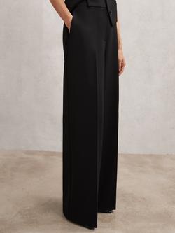 Reiss Petite Gabi Tailored Wide Leg Trousers, Black, Black