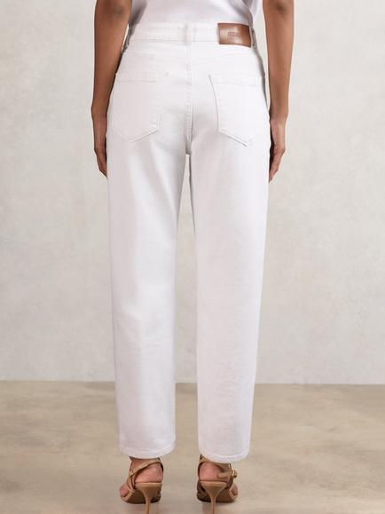 Reiss Selin Mid Rise Straight Leg Jeans, White - view 2, White
