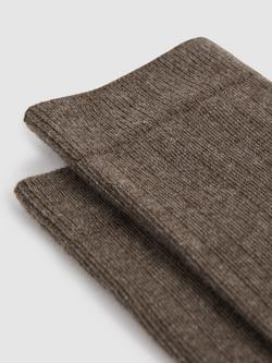 Reiss Felicia Ribbed Socks - view 2, Chocolate