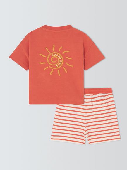 John Lewis Baby Tiny Club T-Shirt & Shorts Set, Multi - view 2, Multi