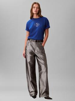 Calvin Klein Cocktail Logo Graphic Boxy T-Shirt, Admiral Blue - view 2, Admiral Blue