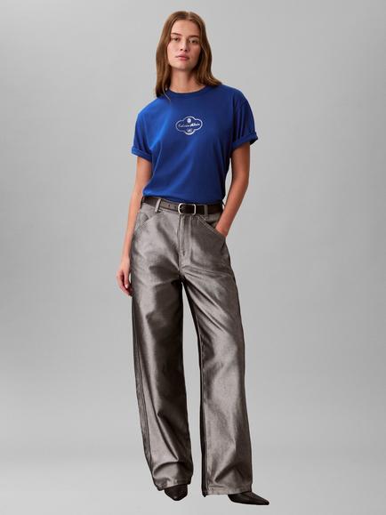 Calvin Klein Cocktail Logo Graphic Boxy T-Shirt, Admiral Blue - view 2, Admiral Blue