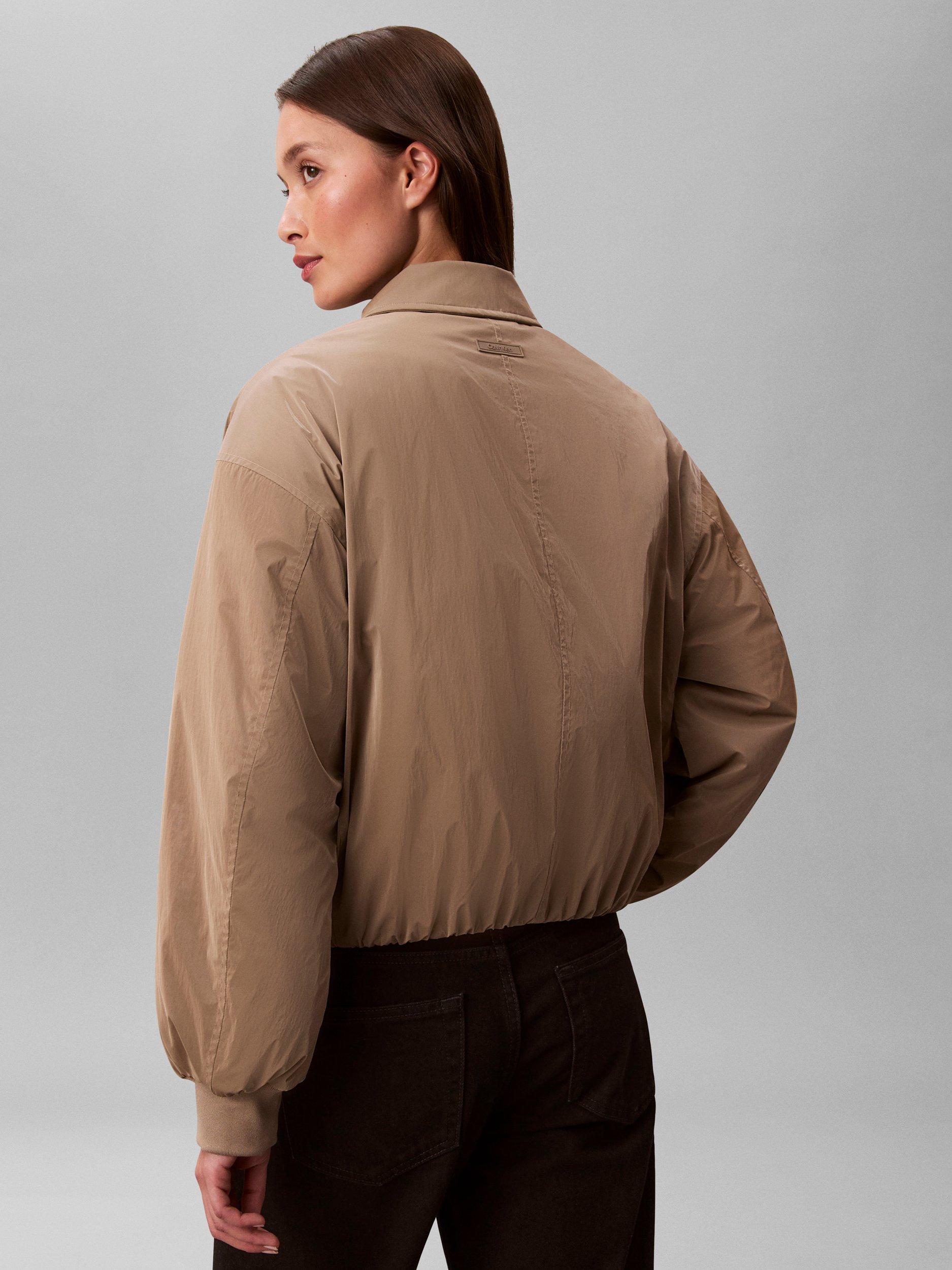 Product image 5 of 6, which shows Calvin Klein Shine Relaxed Bomber Jacket, Desert Taupe, XXS