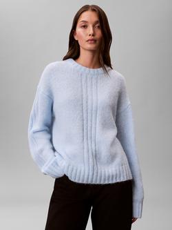 Calvin Klein Round Neck Brushed Knit Jumper, Keepsake Blue