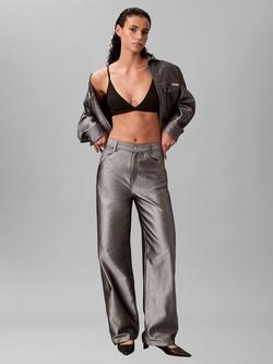 Calvin Klein High Rise Tapered Jeans, Silver Shine, Silver Shine
