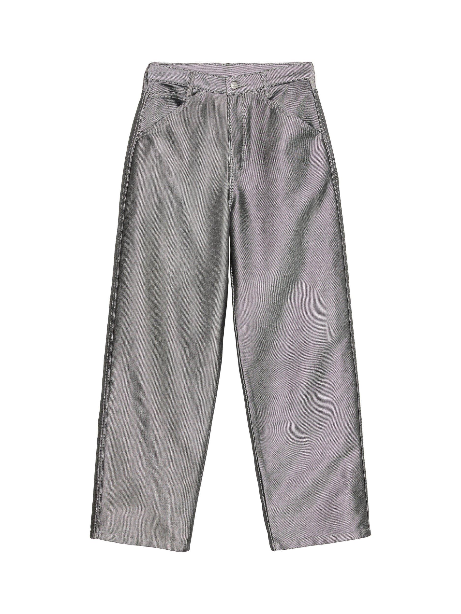 Product image 7 of 7, which shows Calvin Klein High Rise Tapered Jeans, Silver Shine, 28L