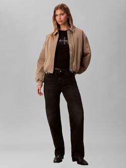 Calvin Klein Signature 90's Straight Leg Cotton Denim Jeans, Ck Sanded Black