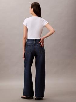 Calvin Klein High Rise Wide Leg Jeans, Tinted Horseshoe - view 2, Tinted Horseshoe