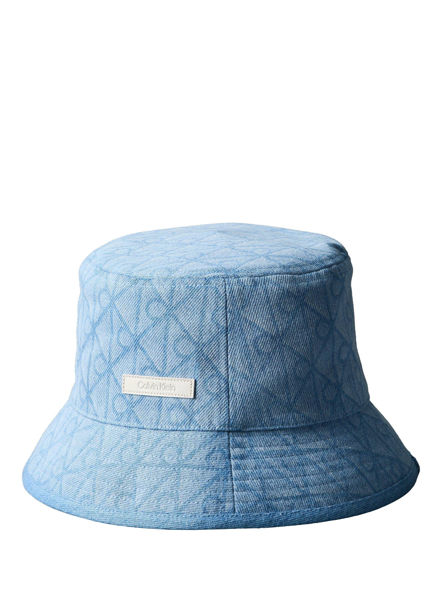 Product image 1 of 3, which shows Calvin Klein Emblem Logo Denim Bucket Hat, Vintage Blue, One Size
