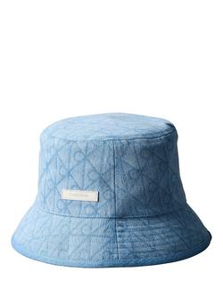 Calvin Klein Emblem Logo Denim Bucket Hat, Vintage Blue, Vintage Blue