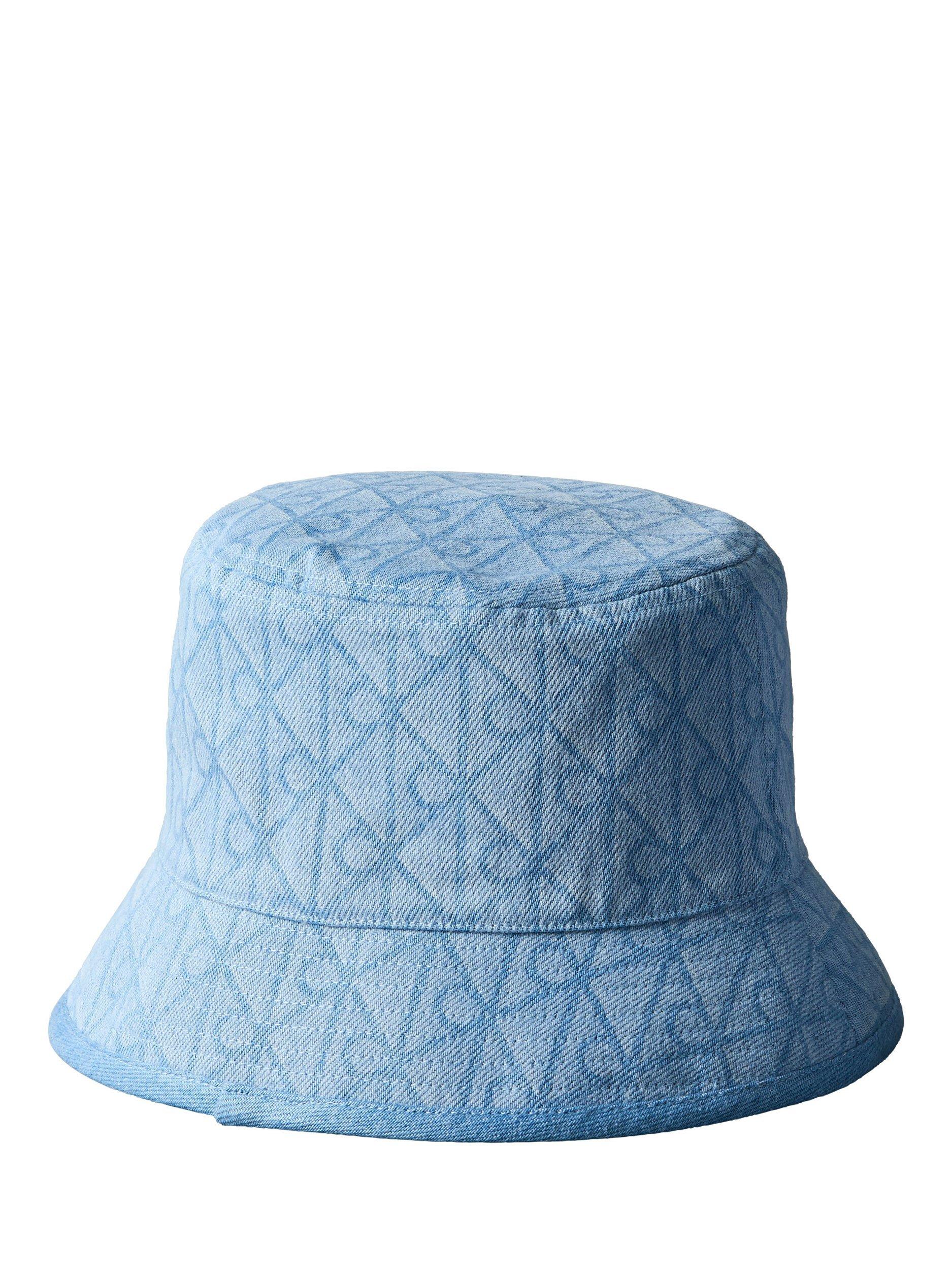 Product image 2 of 3, which shows Calvin Klein Emblem Logo Denim Bucket Hat, Vintage Blue, One Size