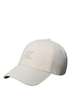 Calvin Klein Shine Embroidered Monogram Baseball Cap, White Greige, White Greige