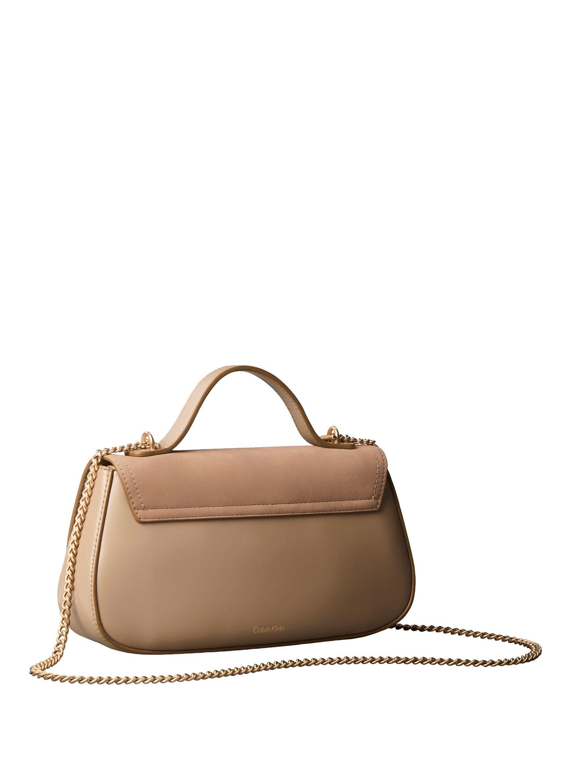 Product image 2 of 4, which shows Calvin Klein Monogram Flap Crossbody Bag, Desert Taupe, One Size