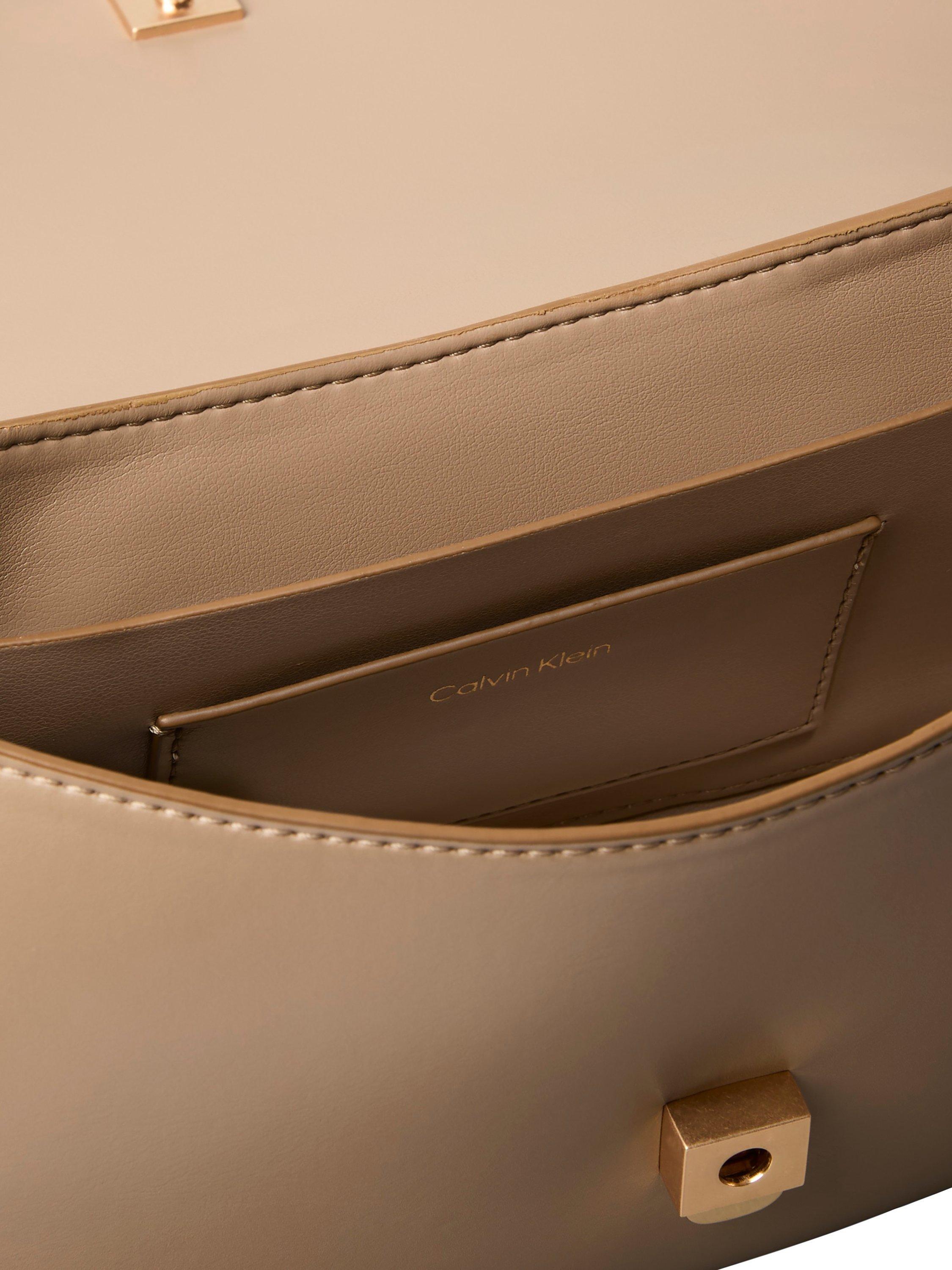 Product image 3 of 4, which shows Calvin Klein Monogram Flap Crossbody Bag, Desert Taupe, One Size