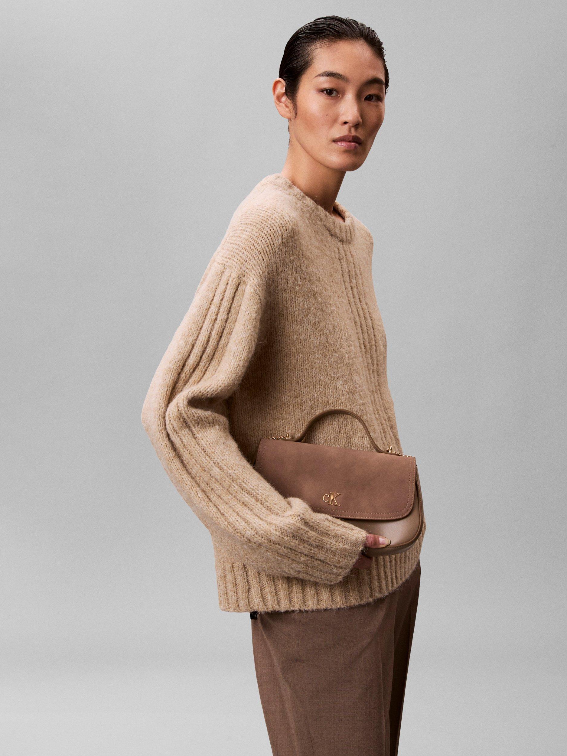 Product image 4 of 4, which shows Calvin Klein Monogram Flap Crossbody Bag, Desert Taupe, One Size