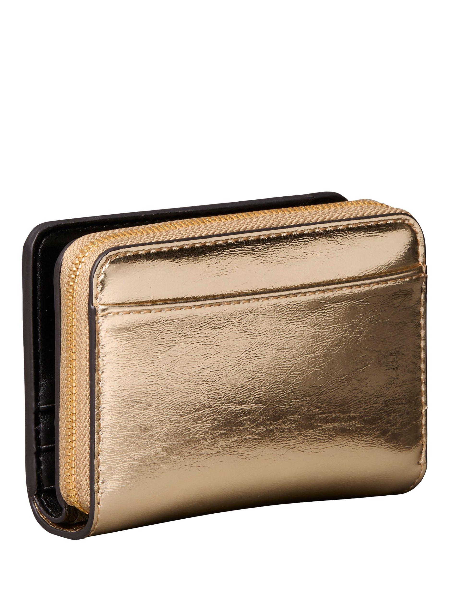 Product image 2 of 4, which shows Calvin Klein Embossed Logo Metallic Purse, Gold, One Size