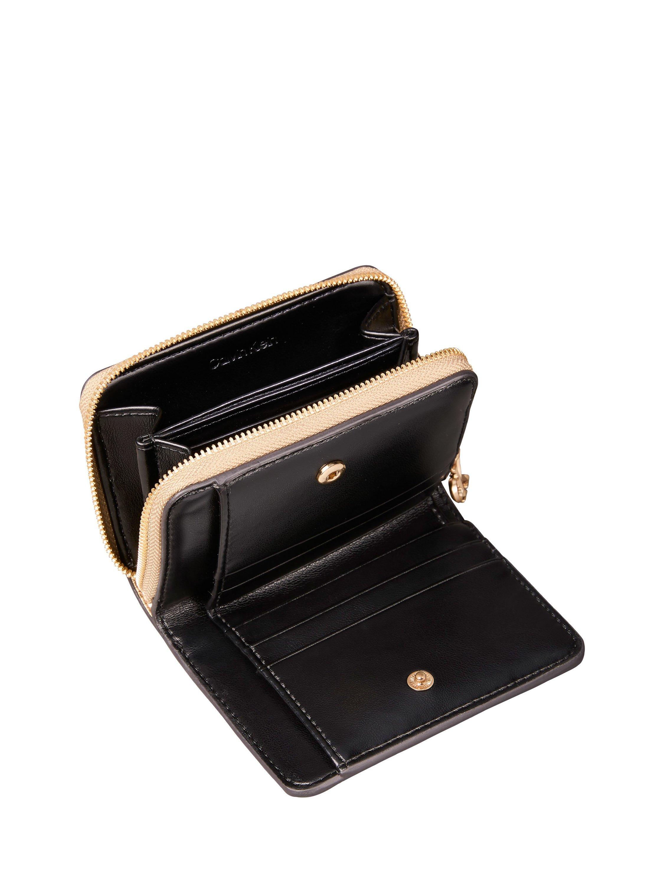 Product image 3 of 4, which shows Calvin Klein Embossed Logo Metallic Purse, Gold, One Size