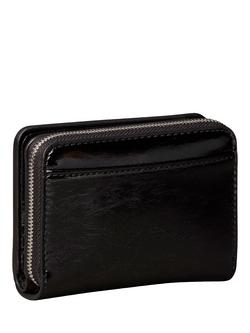 Calvin Klein Embossed Logo Metallic Purse - view 2, Black