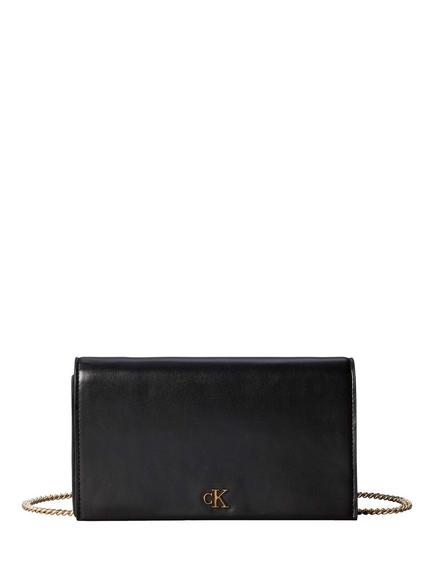 Calvin Klein Monogram Logo Purse Bag, Black, Black