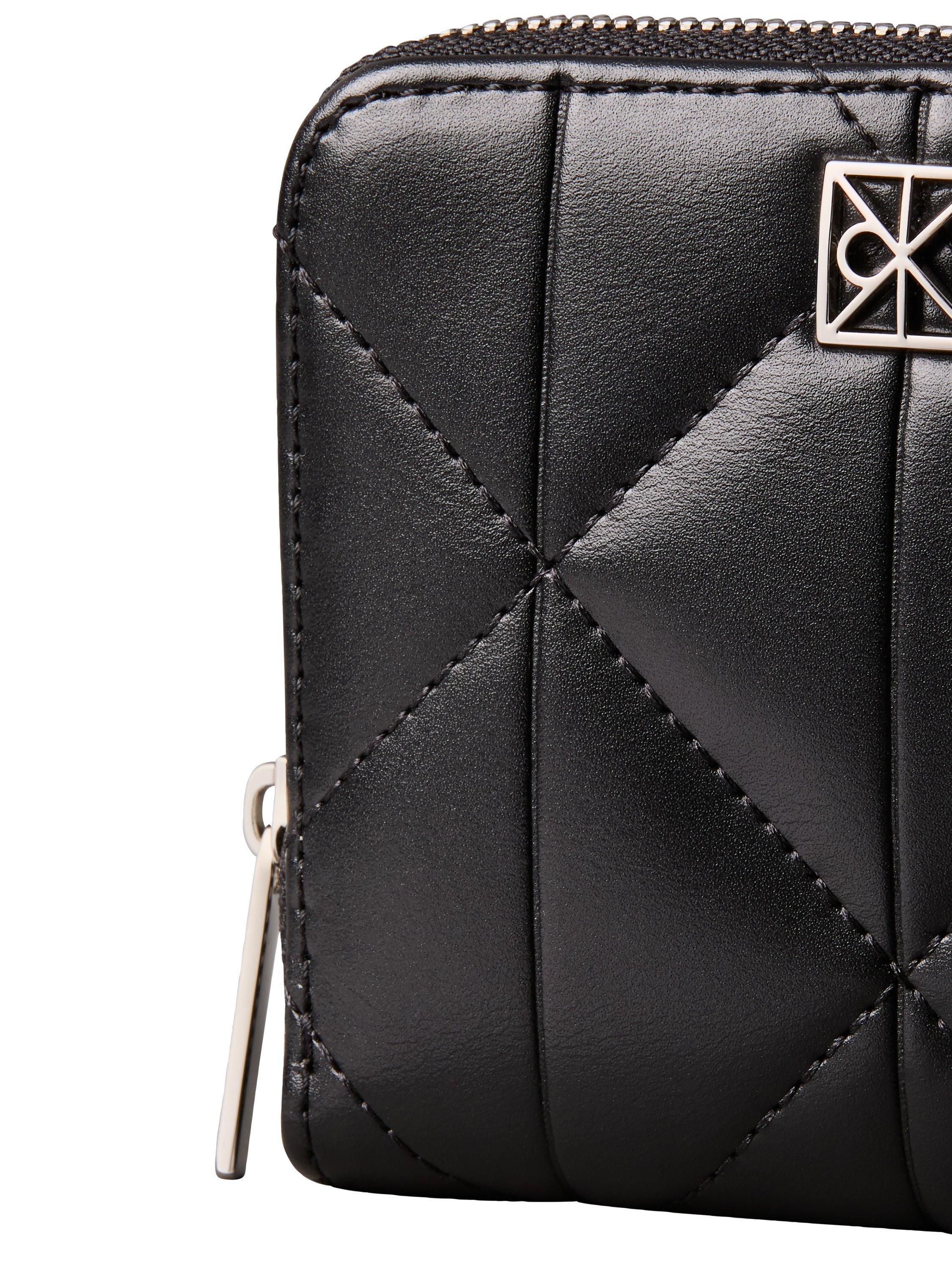 Product image 4 of 4, which shows Calvin Klein Logo Plaque Quilted Purse, Black, One Size