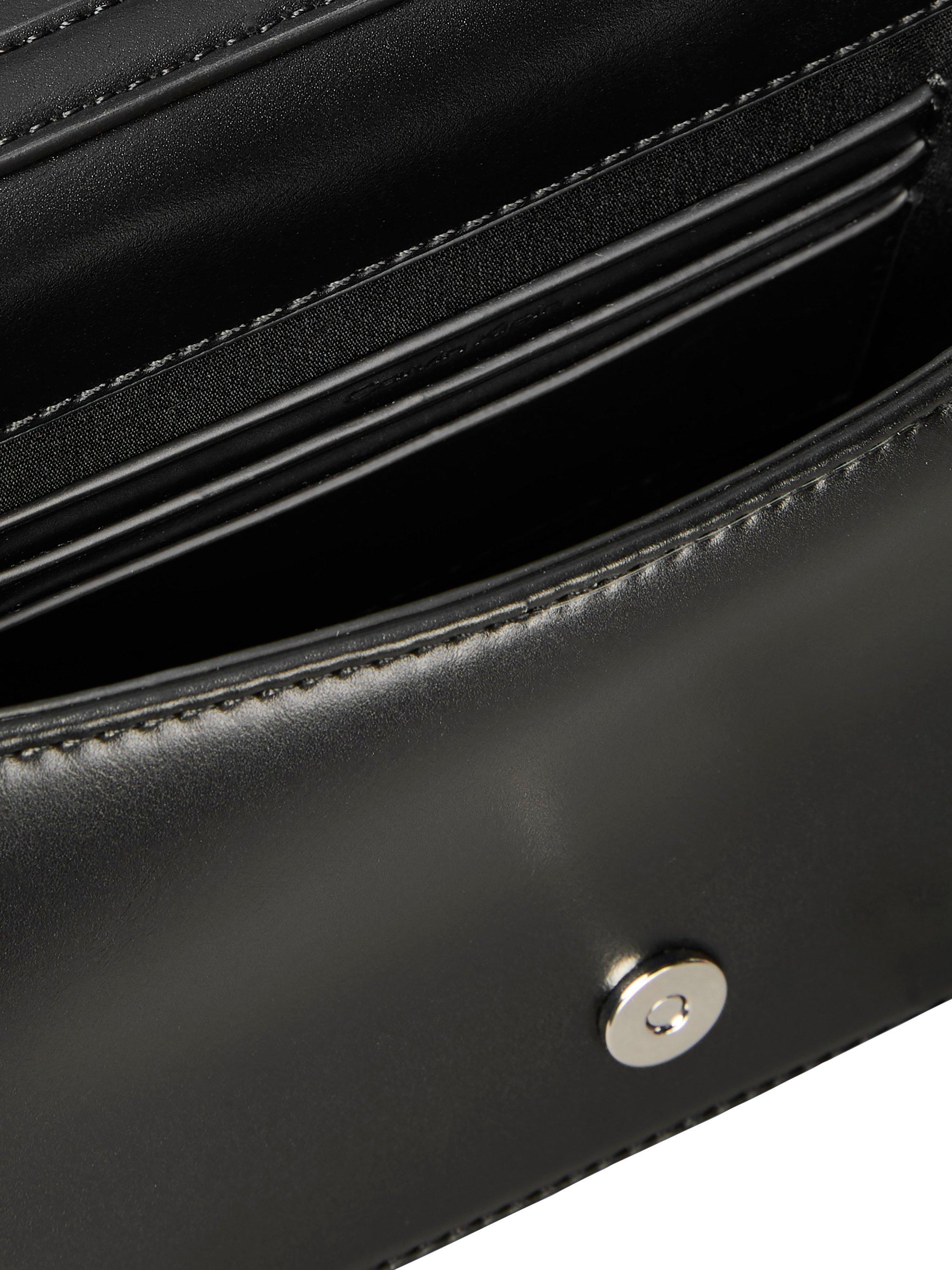 Product image 3 of 4, which shows Calvin Klein Logo Plaque Quilted Crossbody Bag, Black, One Size