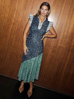 Never Fully Dressed Fawn Spot Midi Dress, Multi, Multi