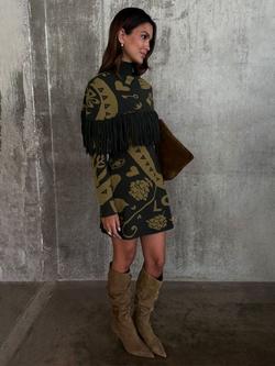 Never Fully Dressed Amara Knit Mini Dress, Olive, Olive