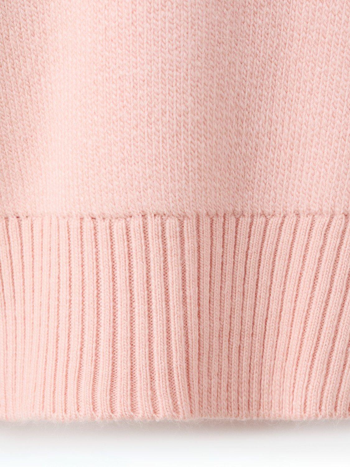 Product image 5 of 8, which shows Mango Wolfie V Neck Jumper, Light Pink, S