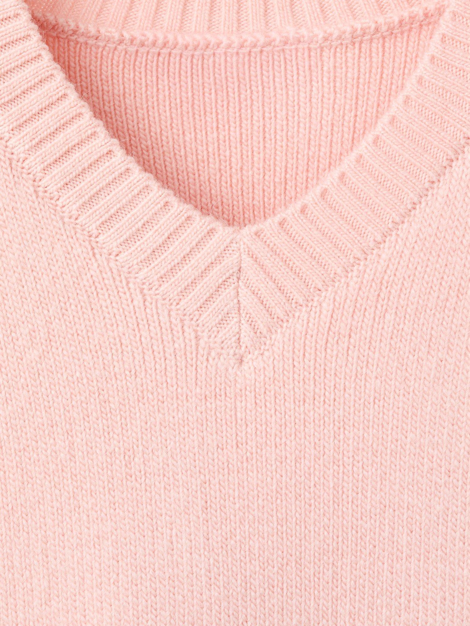 Product image 8 of 8, which shows Mango Wolfie V Neck Jumper, Light Pink, S
