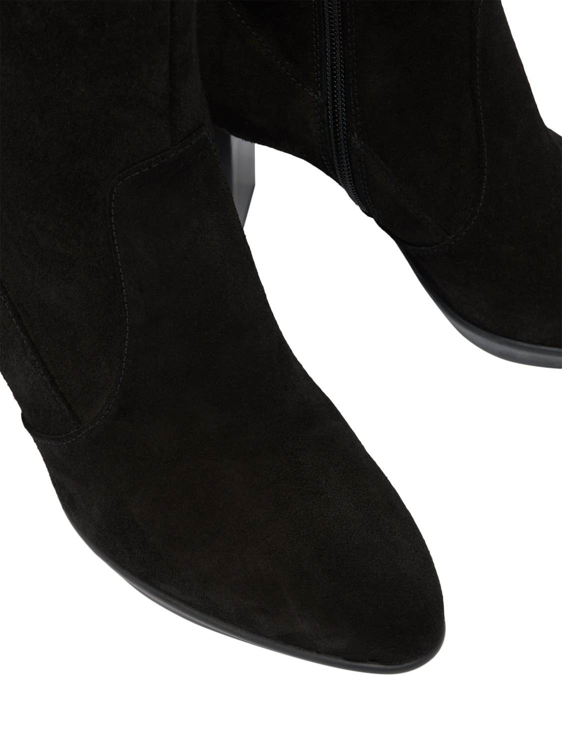 Product image 3 of 4, which shows Russell & Bromley Hatton Suede Heeled Platform Ankle Boots, Black, 4