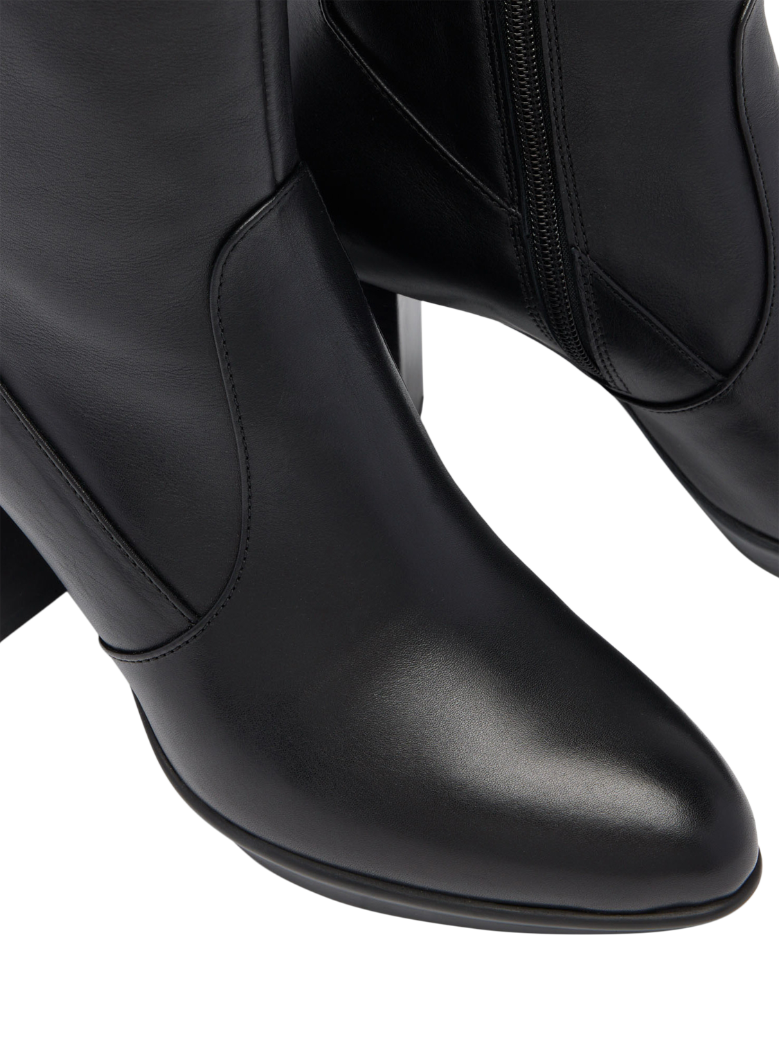 Product image 3 of 4, which shows Russell & Bromley Hatton Leather Heeled Platform Ankle Boots, Black, 6