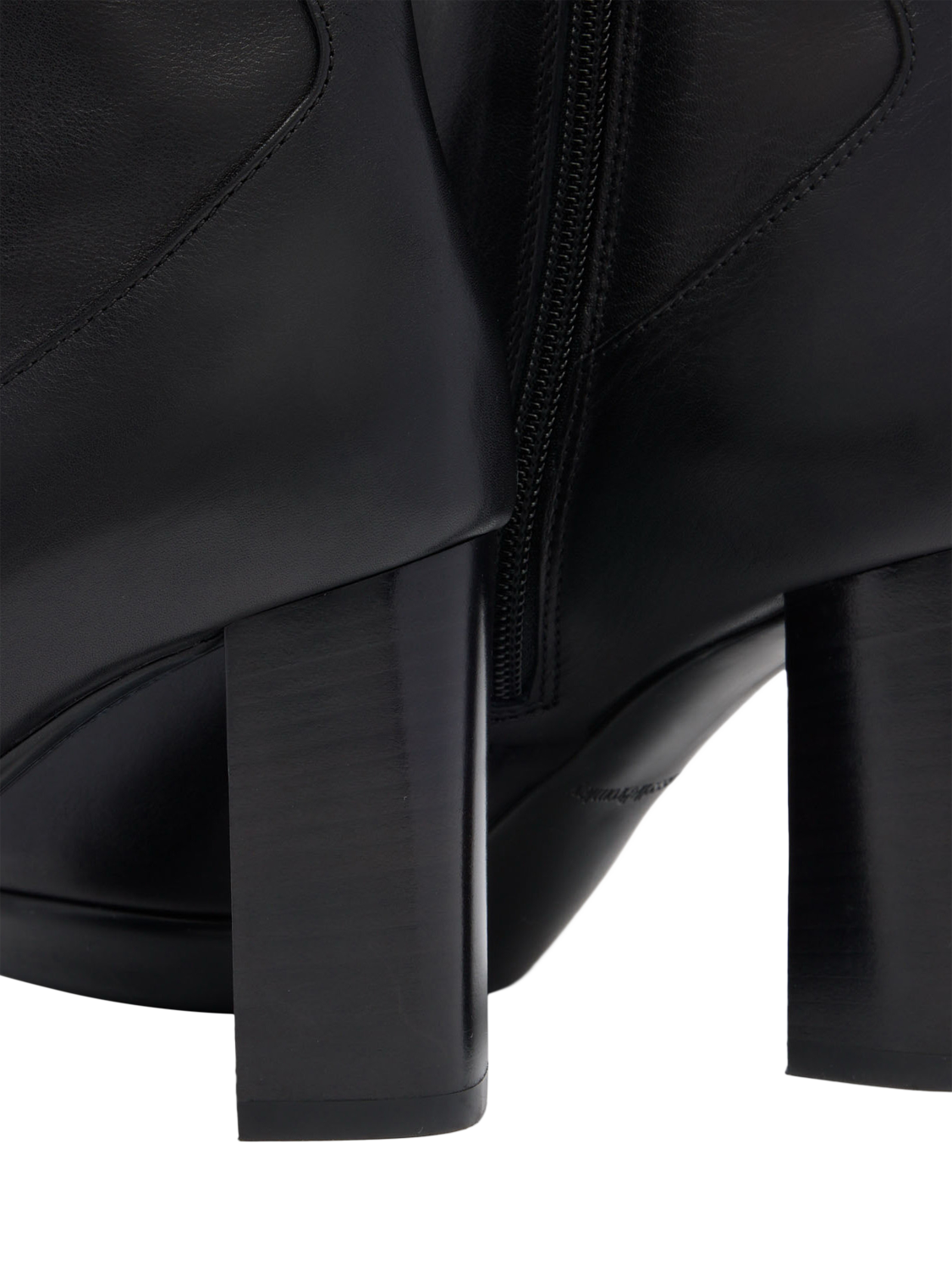 Product image 4 of 4, which shows Russell & Bromley Hatton Leather Heeled Platform Ankle Boots, Black, 6