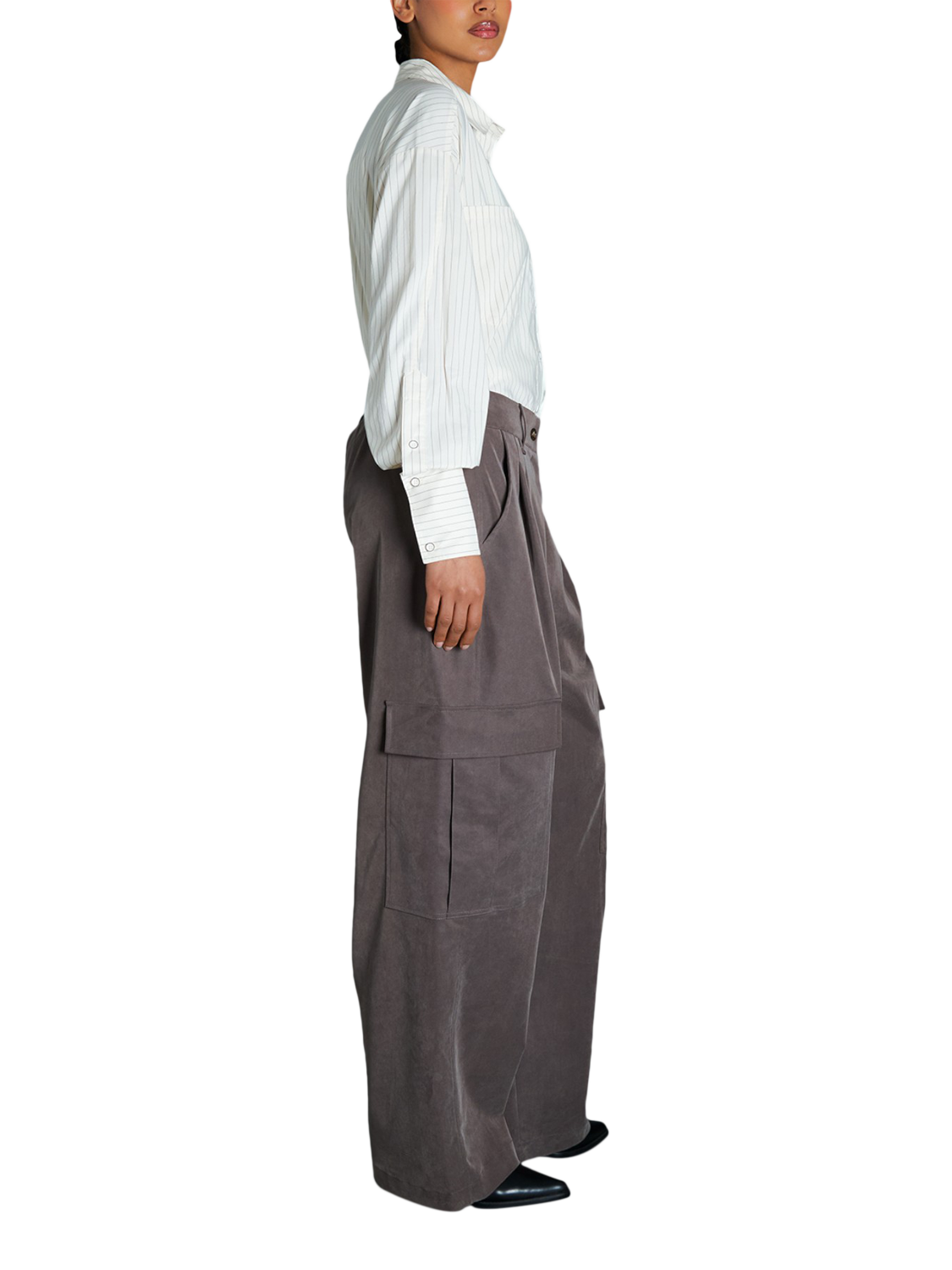 Product image 3 of 6, which shows EAST 42ND Utility Parachute Trousers, Mocha, L