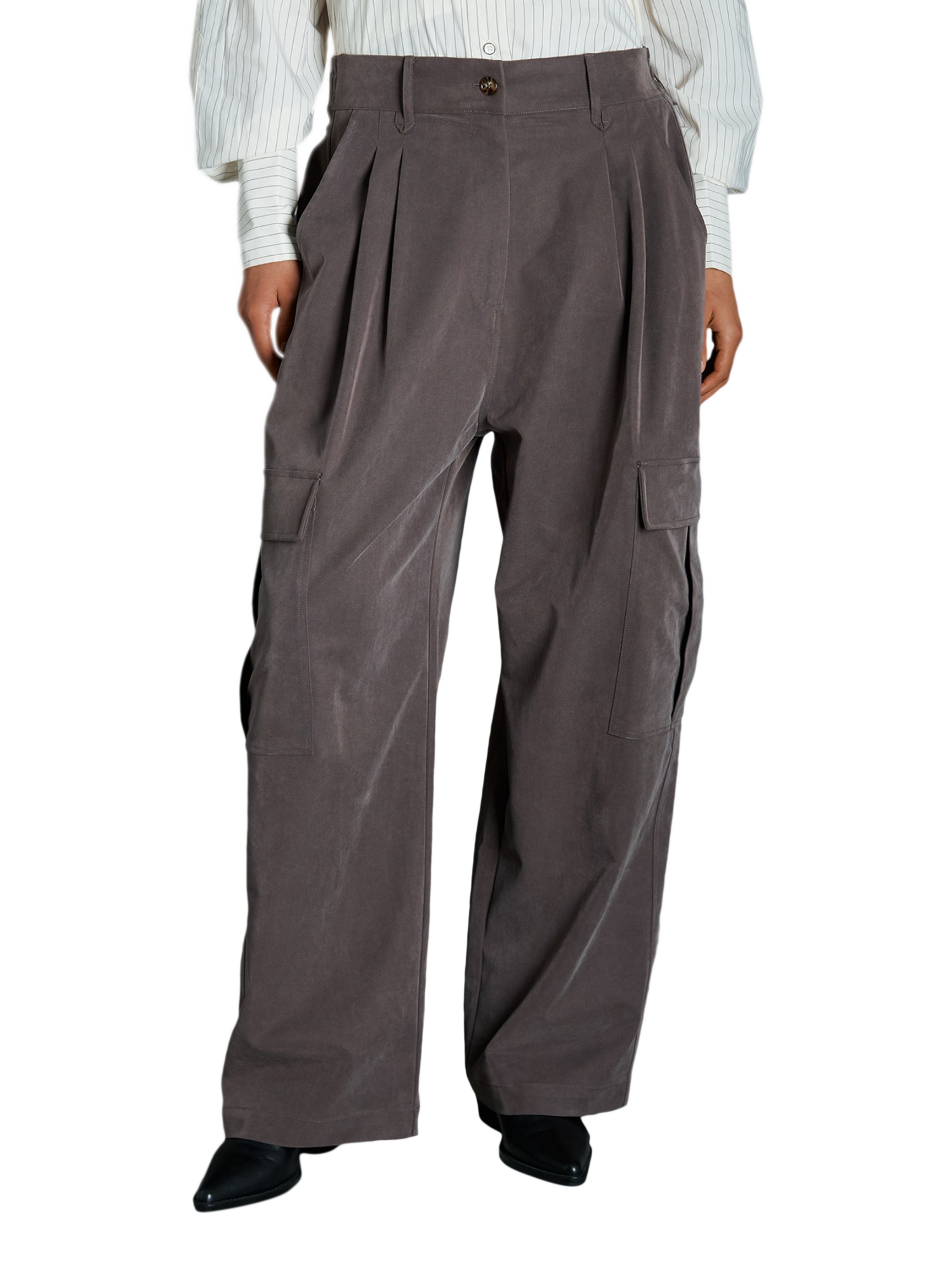 Product image 4 of 6, which shows EAST 42ND Utility Parachute Trousers, Mocha, L